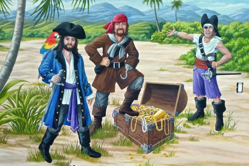 Detail - Pirates with Treasure Mural, Mural Mural On the Wall, Inc.