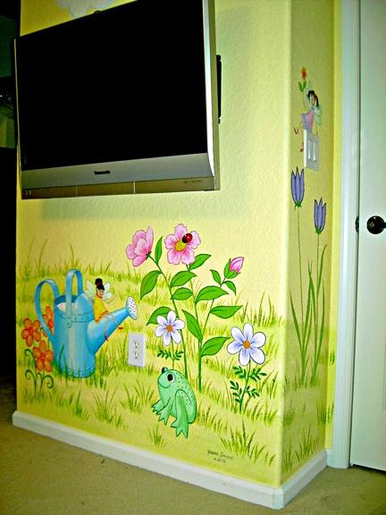 Cartoon Frog and Fairy Children's Mural by Mural Mural On The Wall, Inc.