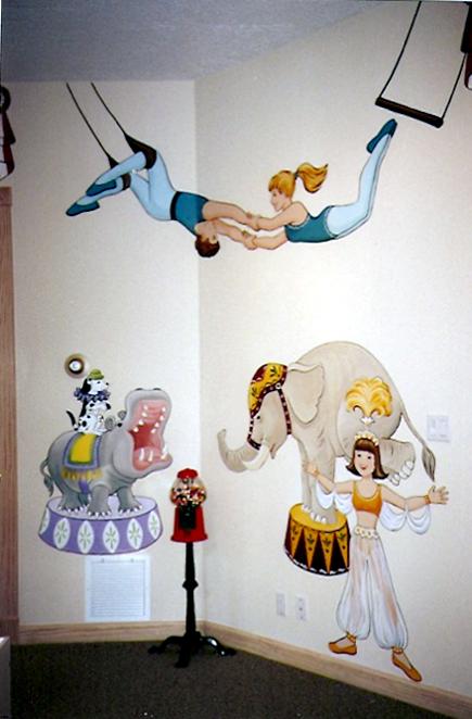 Circus Theme Mural for Children by Mural Mural On The Wall, Inc.