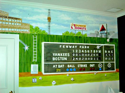 Fenway Park Scoreboard, mural by Mural Mural On The Wall, Inc.