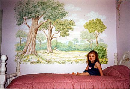 Child's mural:  Tree with swing.  Mural Mural On The Wall, Inc.