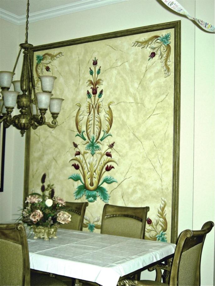 Ornamental design, dining room,  painted by Mural Mural On The Wall, Inc.