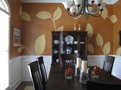 Decorative Leaf Design Mural - Mural Mural On The Wall, Inc.