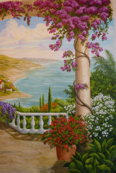 Tuscan Garden Mural, Mural Mural On The Wall Inc.