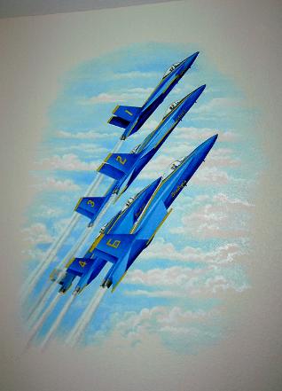 Jet planes Mural, Blue Angels Mural