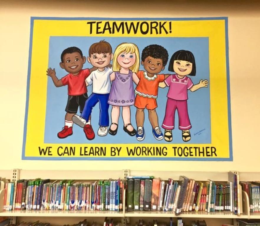 School Mural Promoting Teamwork, Mural Mural On The Wall Inc.
