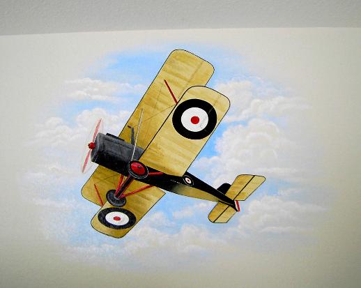 Airplane Mural, Murals for Children