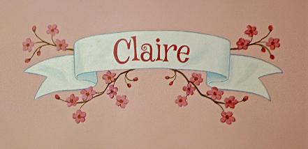 Banner with girl's name and cherry blossoms - Mural Mural On The Wall Inc.