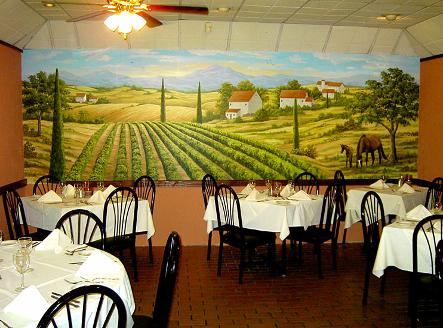 Tuscan Vinyard Mural for Restaurant - Mural Mural On The Wall, Inc.