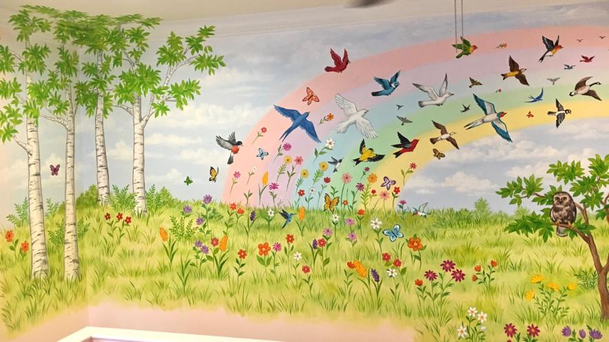 Rainbow fantasy mural for children, Mural Mural On The Wall, Inc.