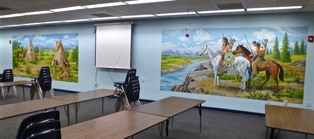 Two School Murals: Native American Theme, Mural Mural On The Wall, Inc.