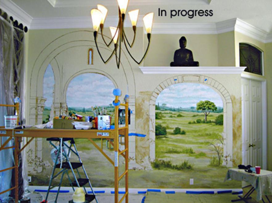 Trompe L' Oeil Tuscan Mural (In Progress), Mural Mural On The Wall Inc.