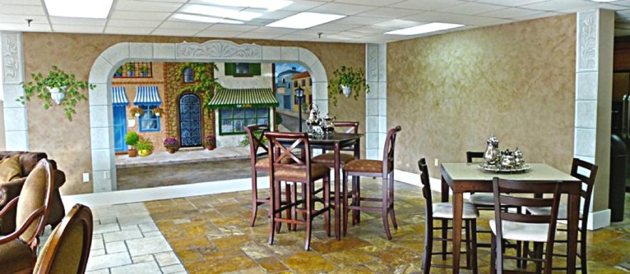 Trompe L' Oeil Street Scene by Mural Mural On The Wall, Inc.,Trompe L 'oeil Mural, European Street Scene Mural