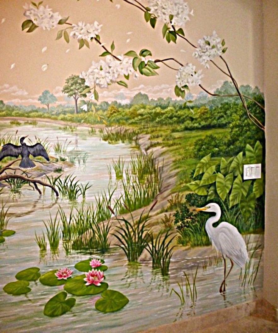 Florida Everglades Bath Mural, Mural Mural On The Wall, Inc.