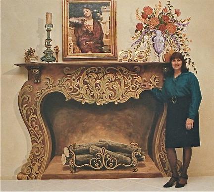 Ornate Trompe L'Oeil Fireplace, Mural Mural On The Wall Inc.